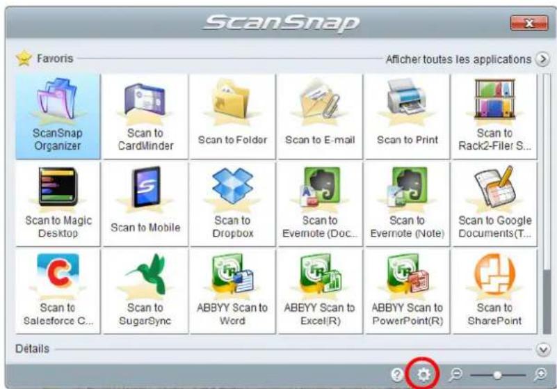 FUJITSU ScanSnap iX500 Deluxe - Cliquez sur dans le Quick Menu. - 1