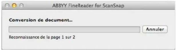AB8YY FineReader for ScanSnap Conversion de document... Annuler Reconnaissance de la page 1 sur 2