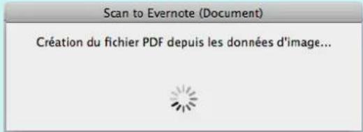 Scan to Evernote (Document) Création du fichier PDF depuis les données d'image...