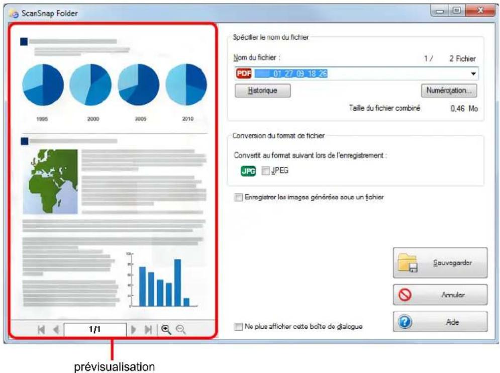 ScanSnap Folder Spécifier le nom du fichier Nom du fichier : 1 / 2 Fichier PDF 01 27 09 18 25 Historique Numéroation... Taille du fichier combiné 0,46 Mo Conversion du format de fichier Convertit au format suivant lors de l'enregistrement : JPG □ JPEG Enregistrer les images générées sous un fichier Sauvegarder Annuler Ade previsualisation