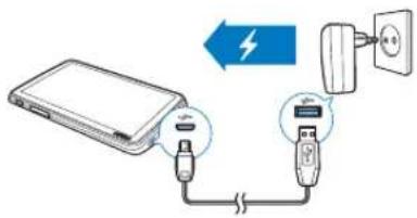 PHILIPS GoGear SA4TP404WF - Charge au moyen d'un adaptateur USB CA/CC - 1