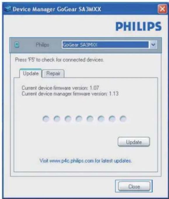 PHILIPS GoGear SA4TP404WF - Rechner des mises à jour du micrologiciel - 1