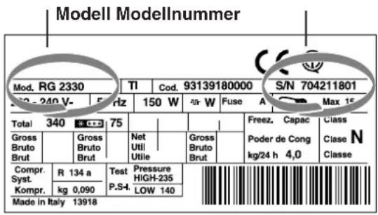 HOTPOINT-ARISTON BCB 313 A VEI CHA - Geben Sie bitte Folgendes an: - 1