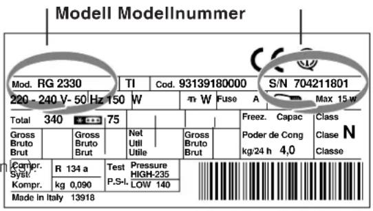 HOTPOINT-ARISTON BDZ L 330 IXHA - Geben Sie bitte Folgendes an: - 1