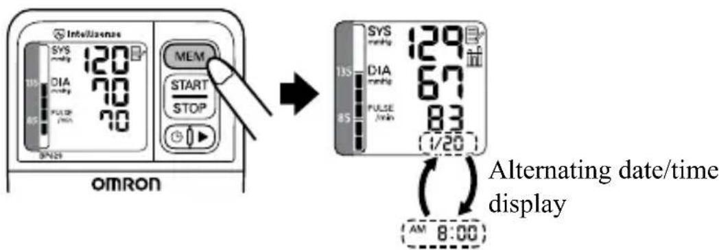 OMRON BP629 - TO DISPLAY THE MEASUREMENT VALUES - 2