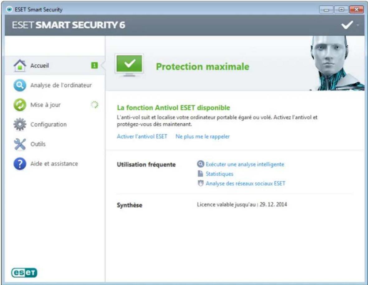 ESET Smart Security 6 - Présentation de l'interface utilisateur - 1