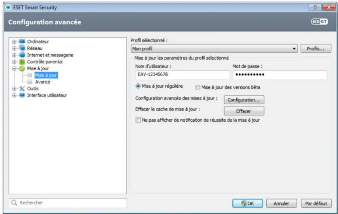 ESET Smart Security 6 - Configuration des mises à jour - 1