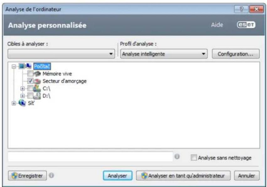 ESET Smart Security 6 - Lanceur d'analyses personnalises - 1