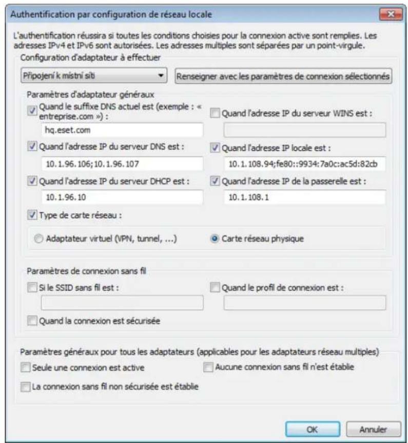 ESET Smart Security 6 - 2) Par configuration de réseau locale - 1