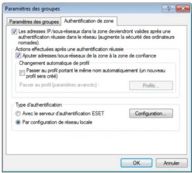 ESET Smart Security 6 - Authentication de zone - Configuration du client - 1
