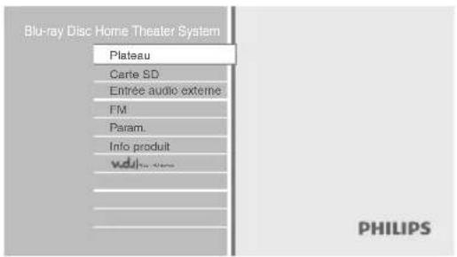 PHILIPS HTS3051BV - Menu Accueil - 1