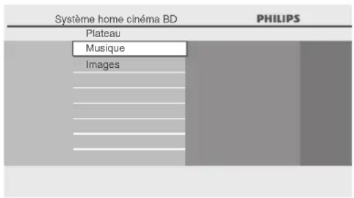 PHILIPS HTS3051BV - Sélectionnez le type de fichier que vous VOULEZ jouER dans I'écran de filtrage de support. Appuyez ensuite sur [OK] pour afficher la liste de fichiers. - 1