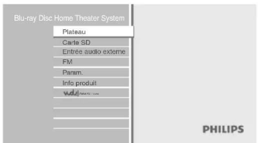 PHILIPS HTS3051BV - Tout en sélectionnant "Plateau", appuyez [OK]. - 1