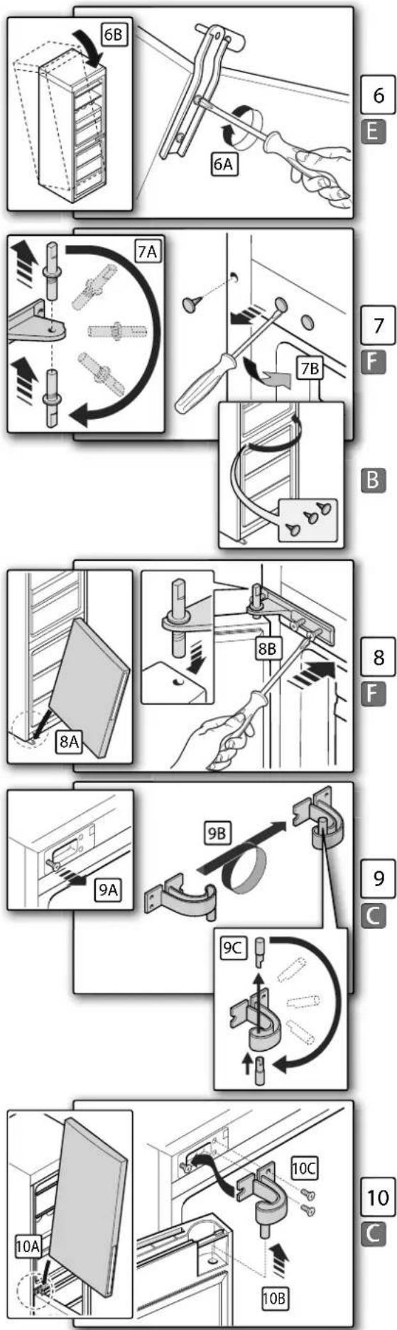 FRANKE FCB 3401 NS XS - Door reversibility: dismantling door from the right - 3