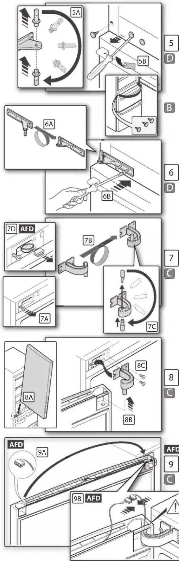 FRANKE FCB 3401 NS 2D XS - Wechseln des Turanschlags: Ausbau der Turen von rechts - 2