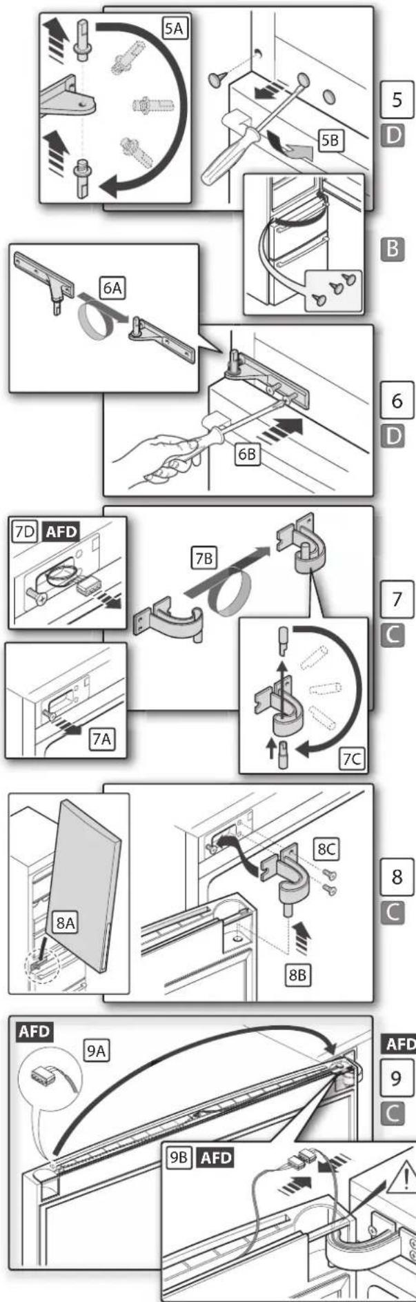 FRANKE FCB 3401 NS 2D XS - Réversibilité porte: démontage porte du côte droit - 3
