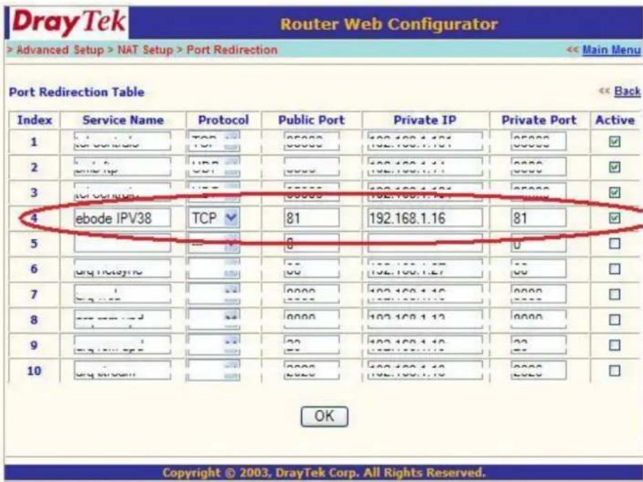 EBODE IPV38 - Appliquer la redirection de port au routeur (Manuellement) - 9