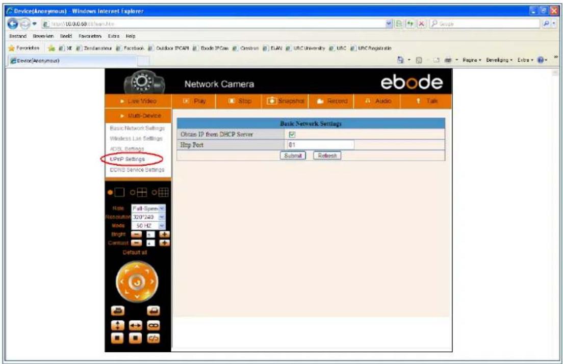 EBODE IPV38 - UPnP Settings (use always!) - 1