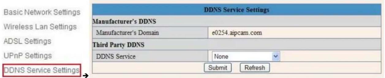 EBODE IPV38 - Paramètres du Service DDNS - 1