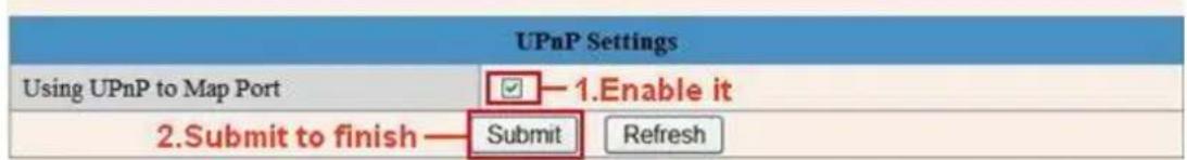 EBODE IPV38WE - UPnP Settings (use always!) - 2