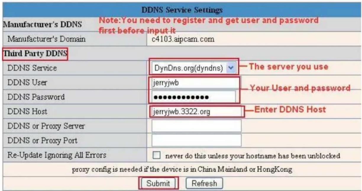 EBODE IPV38WE - Paramètres du Service DDNS - 4