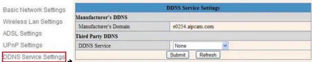 EBODE IPV38WE - Paramètres du Service DDNS - 1
