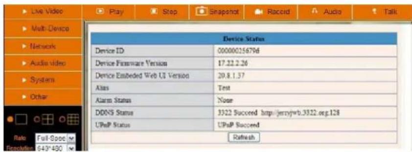 EBODE IPV38WE - Status DDNS (Toujours vérifier!) - 1