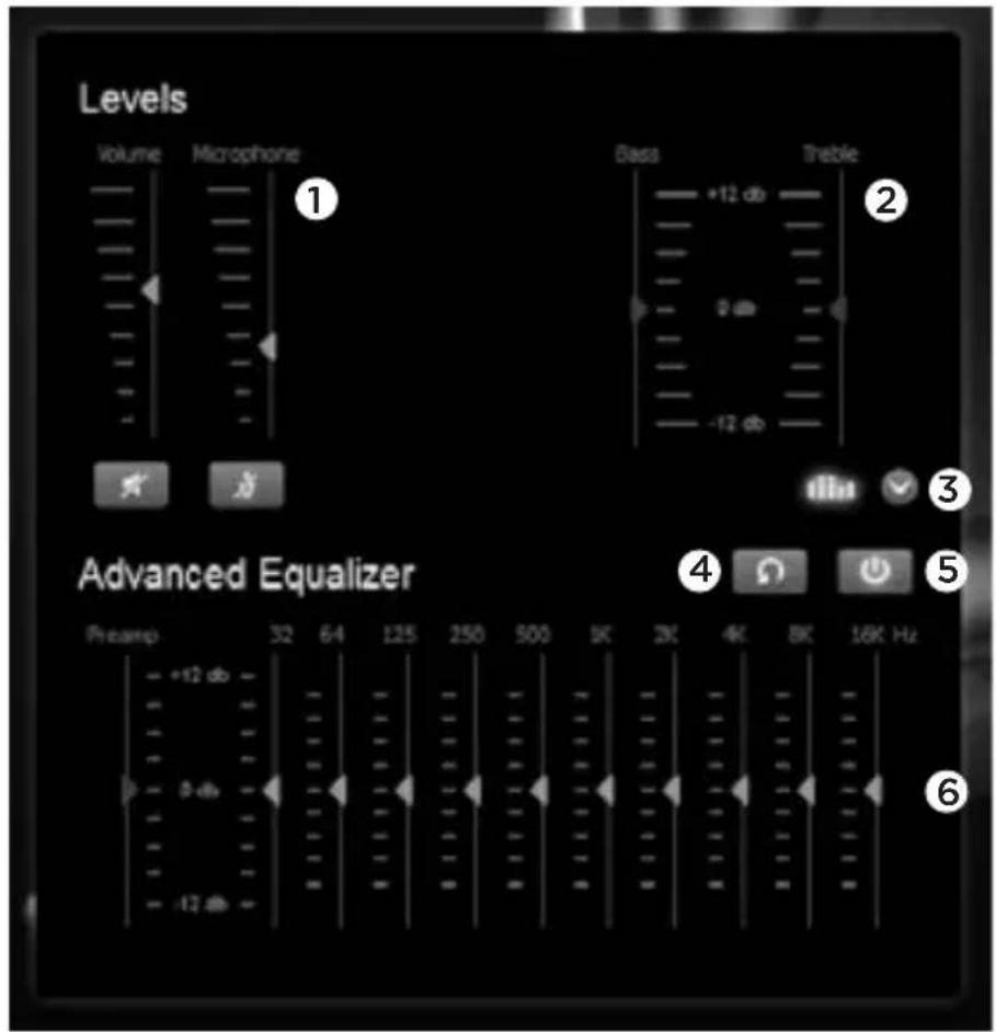 LOGITECH G430 - Definições de volume e equalizador - 1