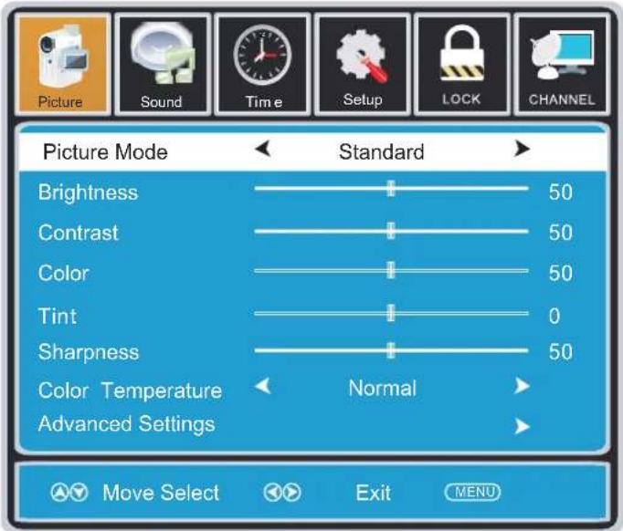 CURTIS Proscan PLDED3273A - MENU IMAGE - 1