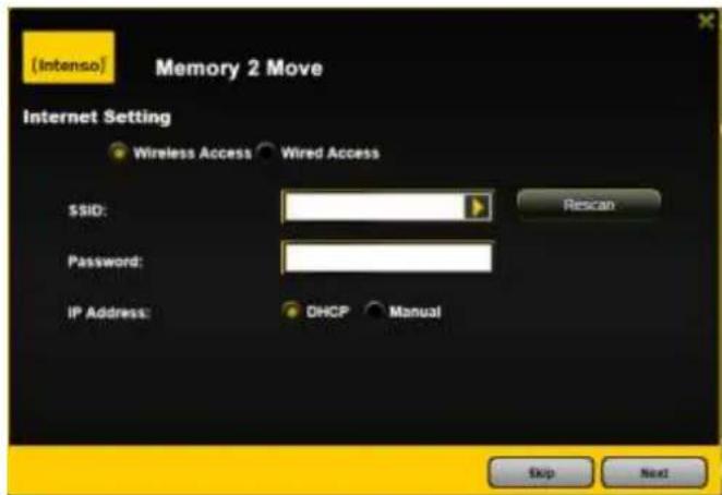 INTENSO Memory 2 Move - Denicao do acesso a Internet - 1