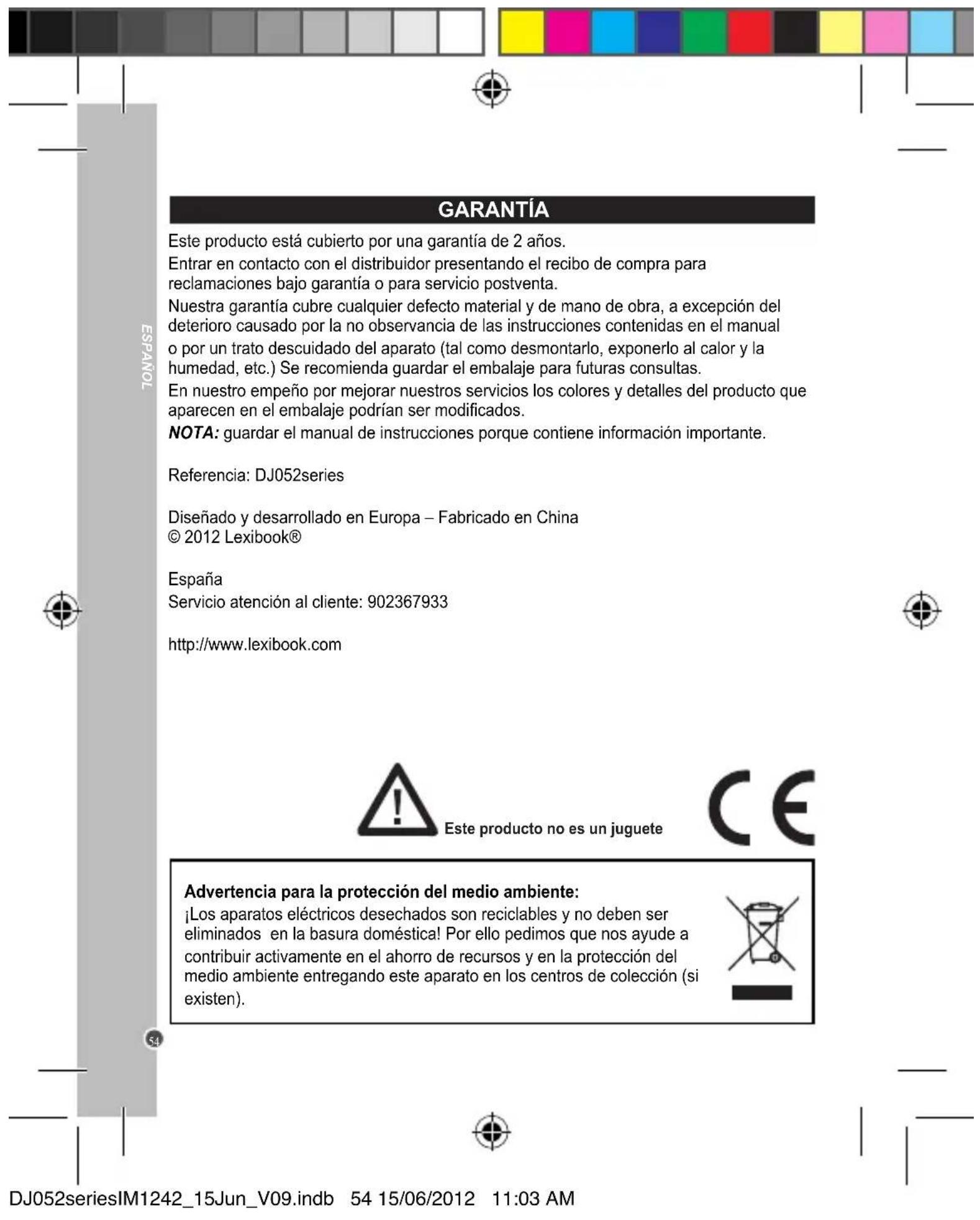 LEXIBOOK DJ052MH - MAINTENIMIENTO - 1