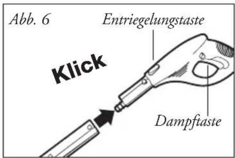 Abb. 6 Entriegelungstaste Klick Dampftaste