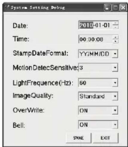 KONIG SECDVRWCA10 - Impostazioni: - 2