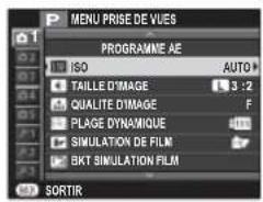 FUJIFILM XM1 - Utilisation des menus : Mode de prise de vue - 1