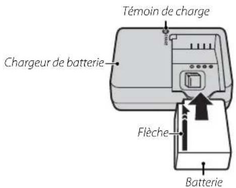 FUJIFILM XM1 - Insérez la batterie dans le chargeur. - 1