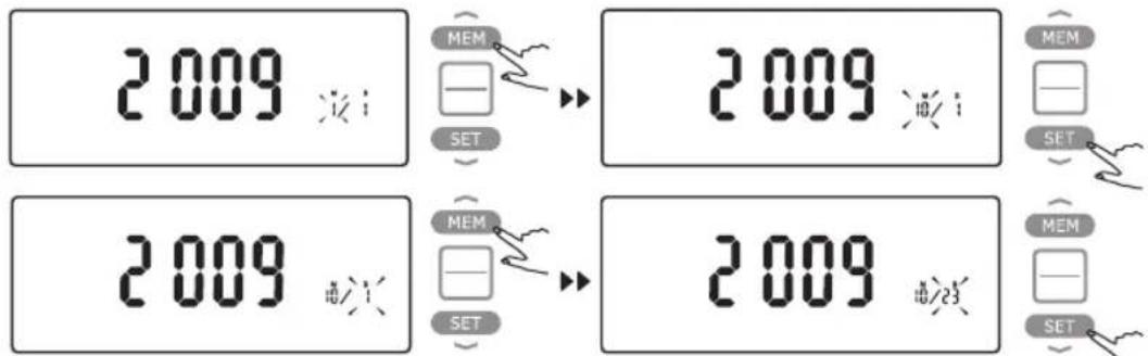 HOMEDICS BPA3000EU - USTAWIANIE DATY, GODZINY ORAZ JEDNOSTKI POMIARU - 5