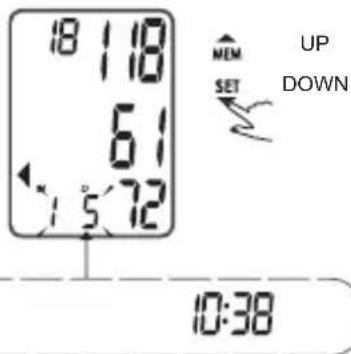 18 118 6:1 5:72 ↑ MEM SET UP DOWN 10:38