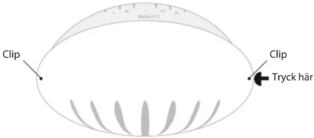 LUMIE BodyClock Active 250 - Ta av lampans skyddshölje - 1