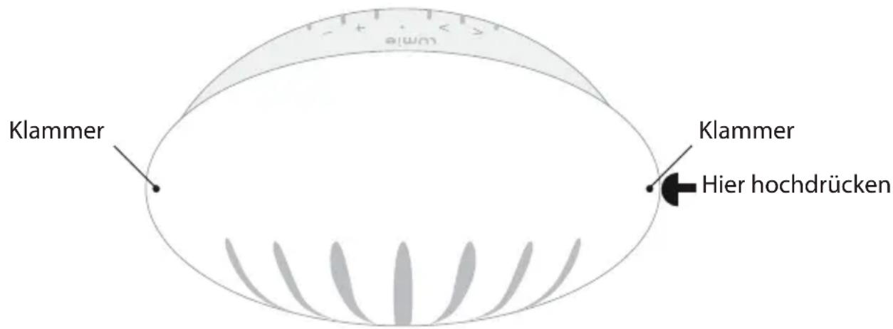 LUMIE BodyClock Active 250 - Entfern der Haube - 1