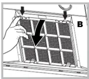 HOTPOINT-ARISTON HNB 6.5S AM XHA - Substituicao do fi Itro de carvao (B) - 1
