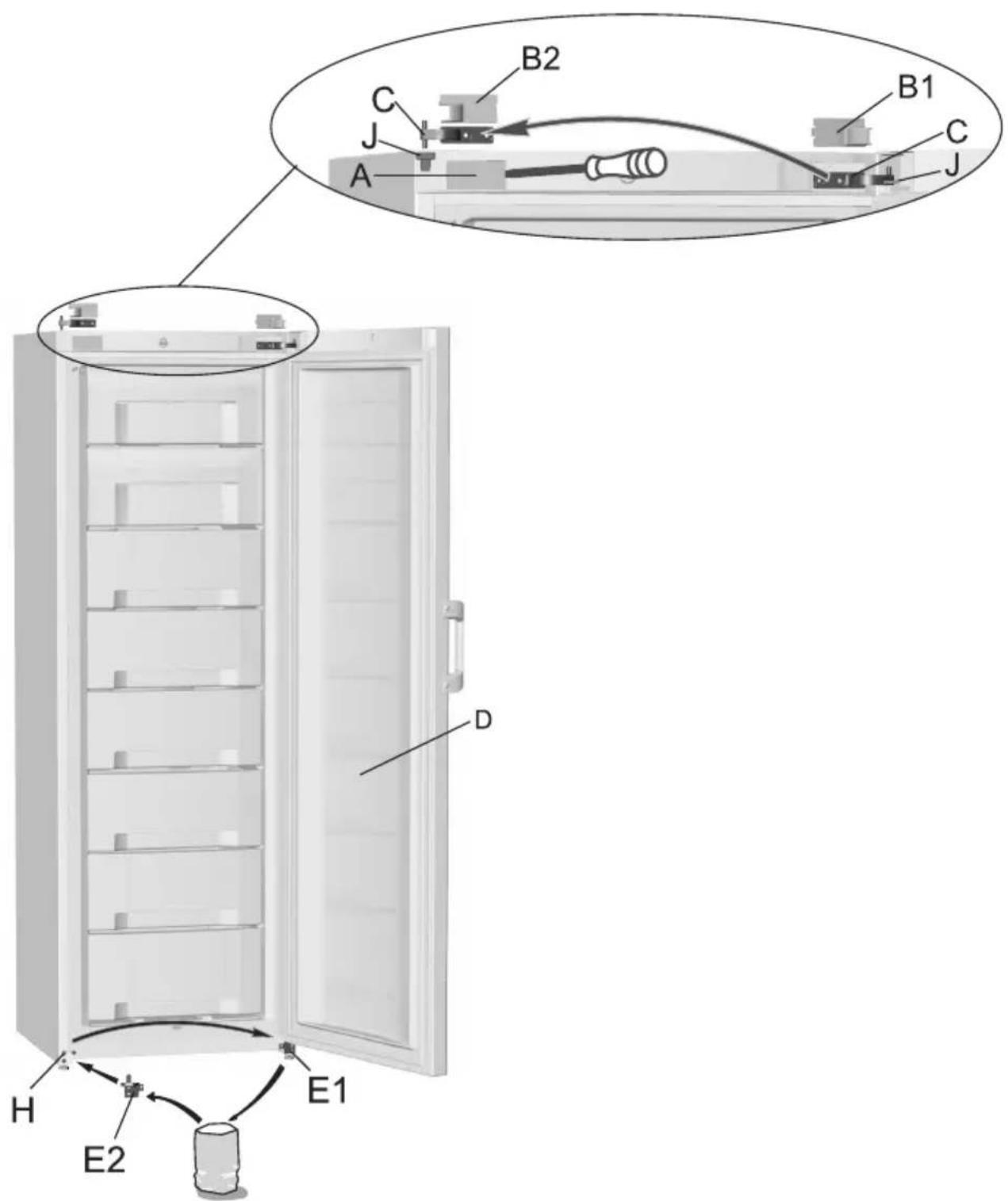 GORENJE F6181AW - Inversion du sens d'ouverture de la porte - 1