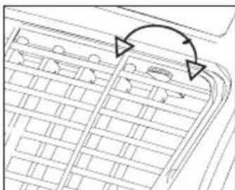 EINHELL MKA 3002 M - Adjusting the vertical ventilation grille: - 1