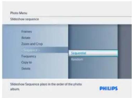 PHILIPS 7FF3FPB - Ordre du diaporama - 2
