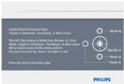 PHILIPS 6FF3FPW - Boutons de commande et navigation dans le menu - 1
