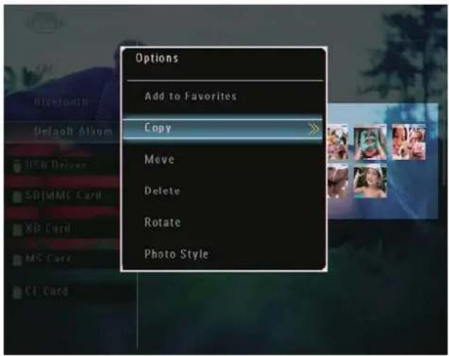 PHILIPS SPF7010 - Copie d'une photo/d'un fichier video - 2