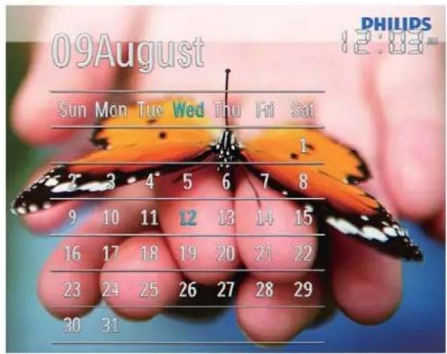 PHILIPS SPF7010 - Affichage de la date/ l'heure dans le diaporama - 3