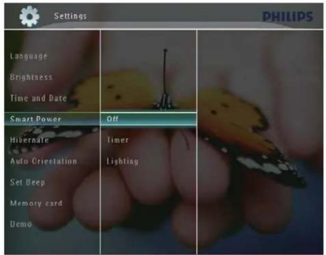 PHILIPS SPF7010 - Paramétrage de la luminosité de la mise en marche et de l'arrêt automatiques - 4