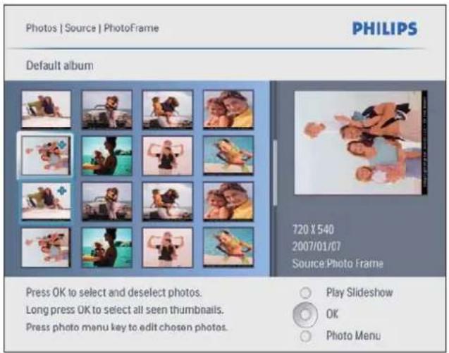 PHILIPS SPF4008 - Parcourez les photos en mode miniature et accédez au menu photo. - 3