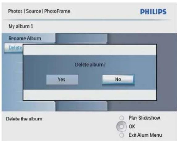 PHILIPS SPF4008 - Suppression d'un album - 2
