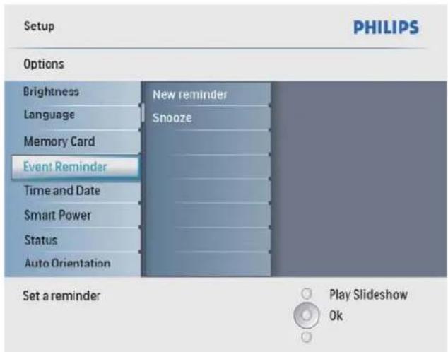 PHILIPS SPF4008 - Création d'un rappel d'événement - 2